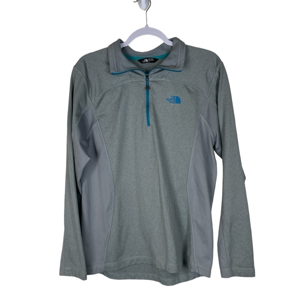 The North Face Men's Gray Blue 1/4 Zip Pullover Size Small